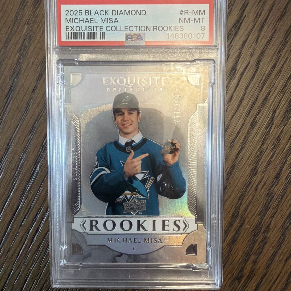 2025-26 UD Black Diamond - Michael Misa (RC) /399 - Exquisite Collection - PSA 8